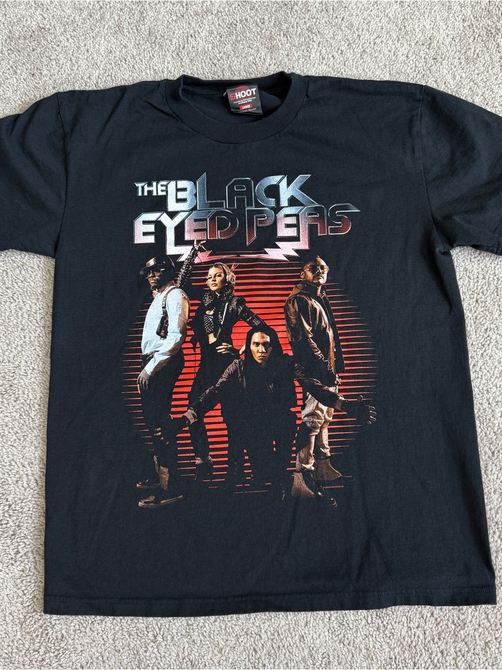 Black Eyed Peas 2009 Japan Tour T Shirt Double Sided Concert Tee Large 21”